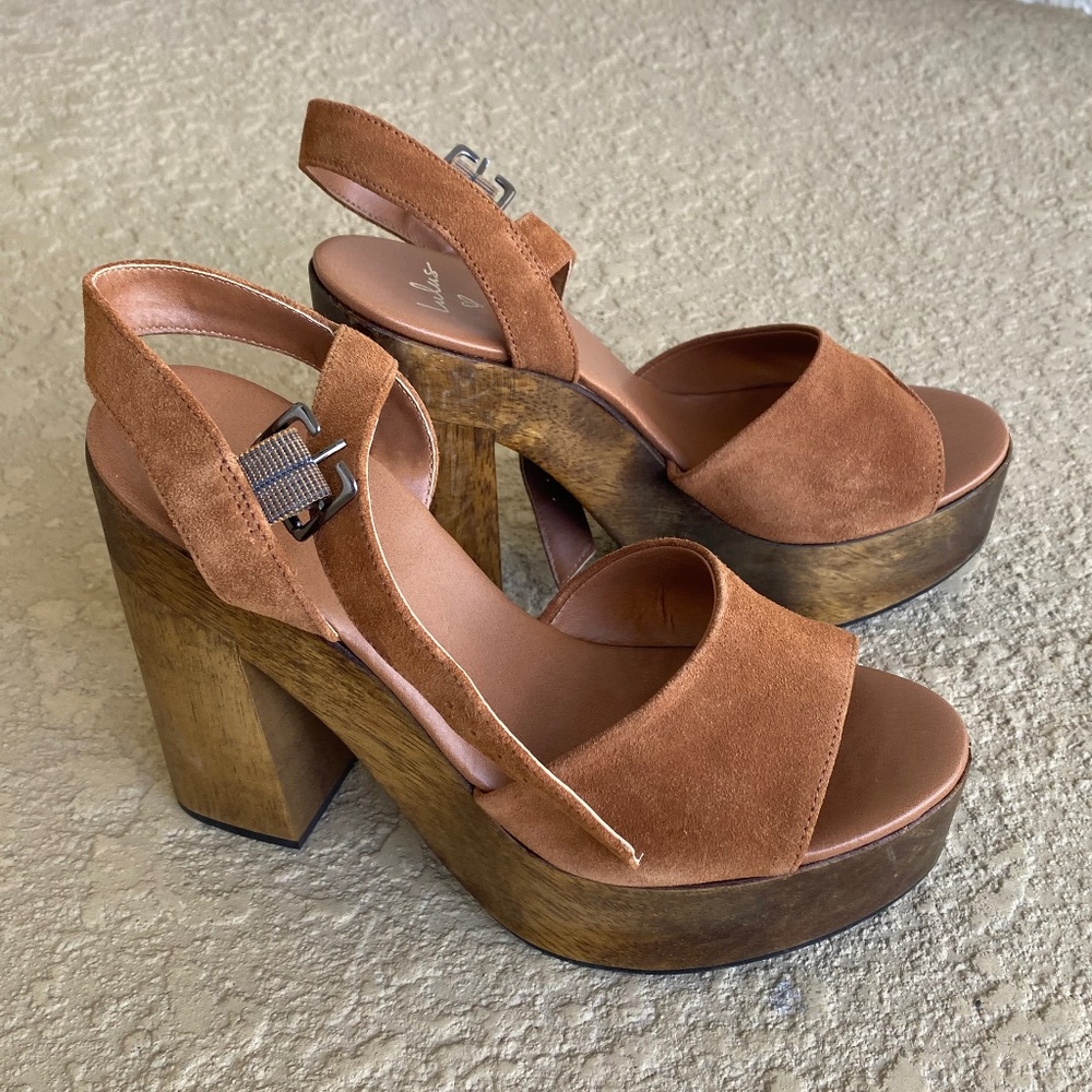 Lulus Chunky Suede Platform Sandal Heel
